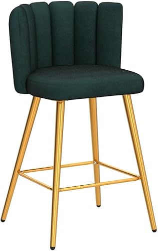 Miniatura 5 de Velvet - Taburetes de bar de 26 pulgadas de altura de mostrador, juego de 2 taburetes de cocina modernos, sillas tapizadas con patas de metal dorado