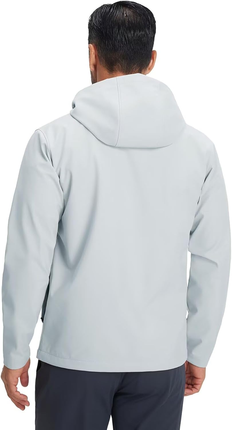 M MAELREG Mens Fleece Softshell Jacket Lightweight Insulated Water Resistant Windbreaker Hooded Winter Jacket for Golf Casual - Image 2