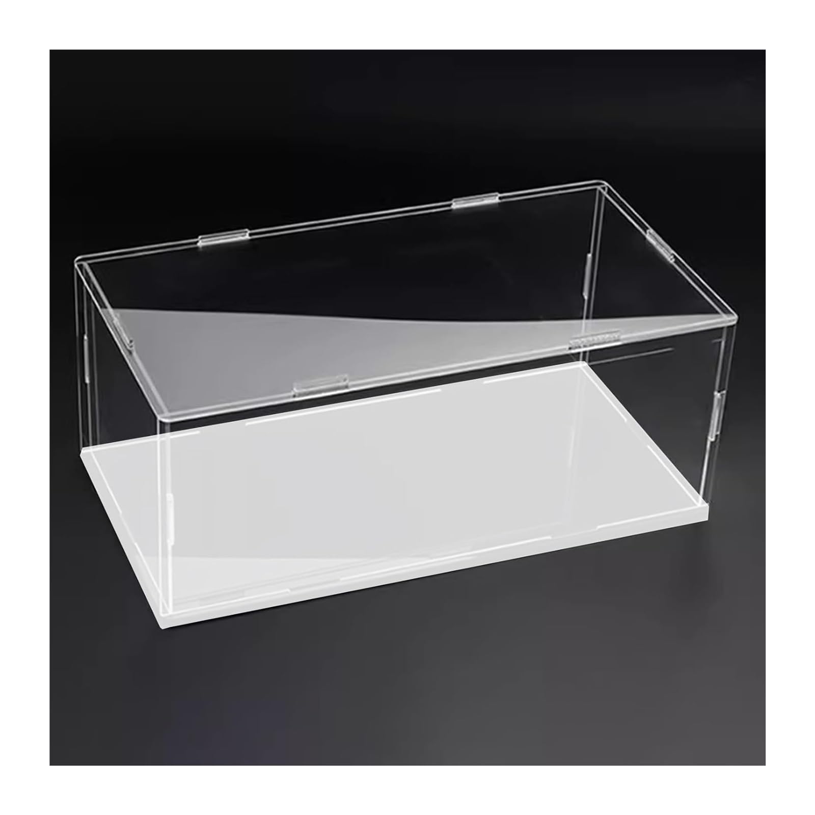 EYRMQWJPC Transparent Showcase Dust Cover, Acrylic Display Case, High Transparency, Black or White Base, Multiple Sizes(White Base,45x45x45cm)