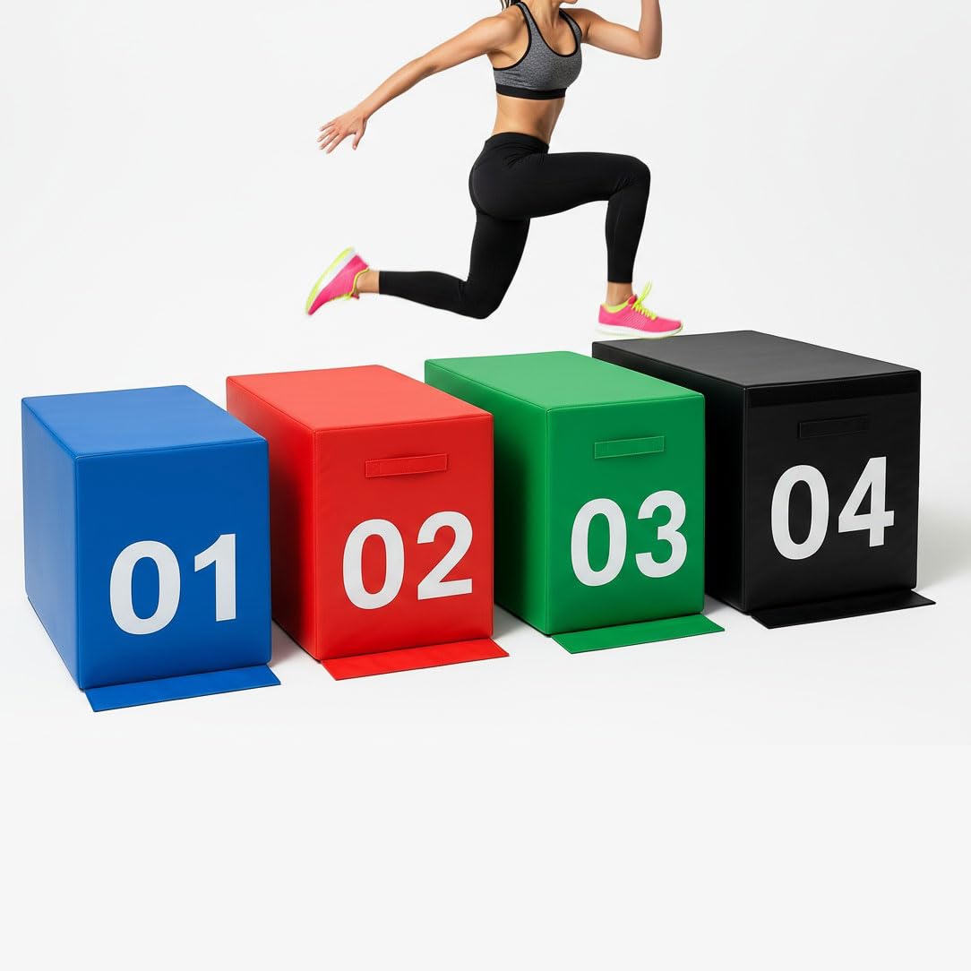 Plyo box soft Plyo Box 4-in-1 Höhenverstellbare Sprungbox aus Verdickter wasserdichtes Stoff Trainingsbox für Plyometrie, Cross Training & Calisthenics Einfach umkla(Size:90x55x50cm,Color:Schwarz)