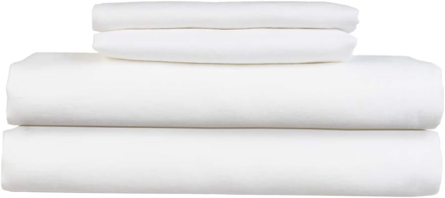 European Made Pure Linen Sheets Set (Flat, Fitted and 2 Pillowcases). 100% Fine Organic and Natural Flax (King, White)