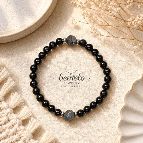Pulsera BEMELO Obsidian Guard con piedras naturales 4mm miniatura 6