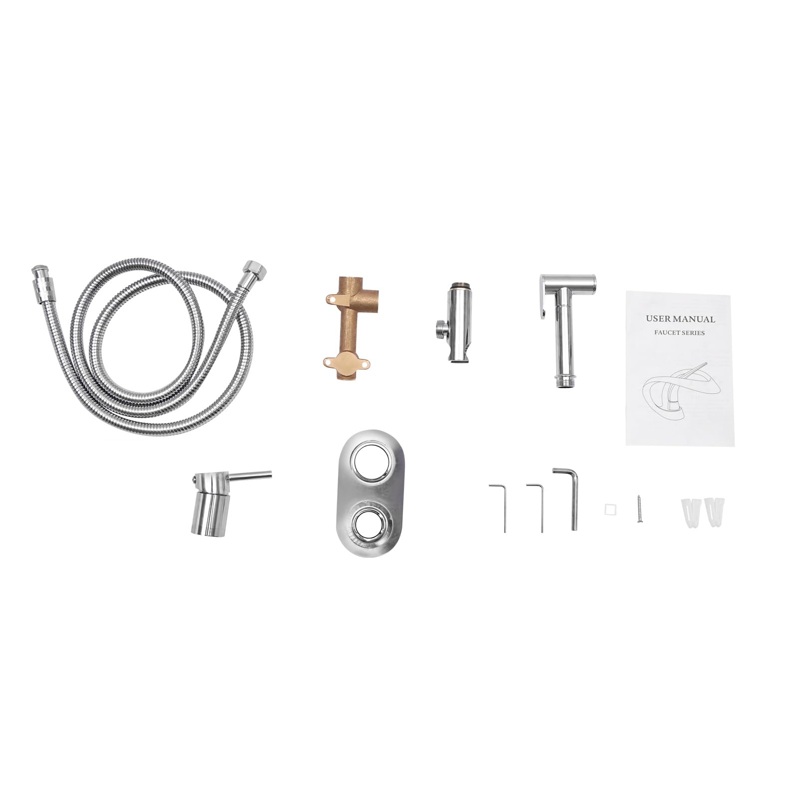 Bidet Spruzzatore manuale per WC bagno bidet per rubinetti bidet standard con attacco G1/2, si adatta alla maggior parte dei tubi doccia disponibili sul mercato per bagno WC (argento)