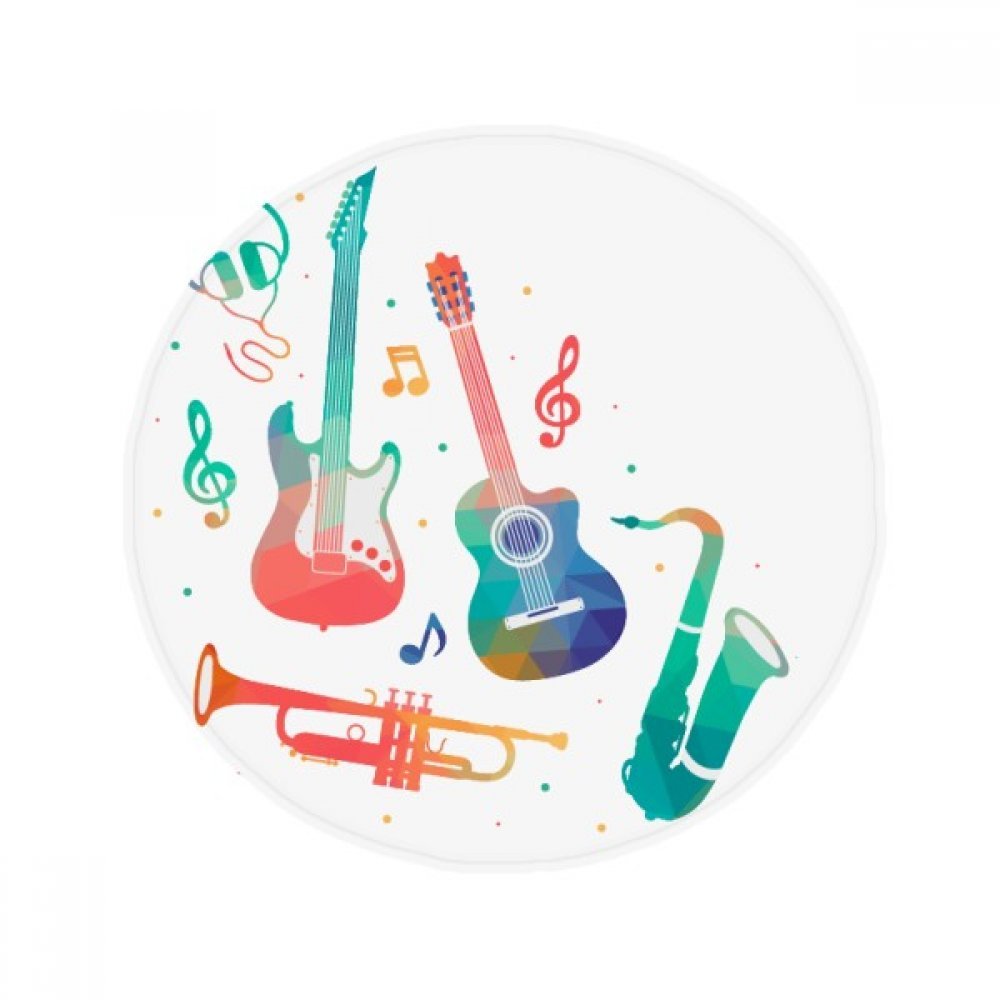 Tapis cadeau musique rond 80cm design instruments colorés