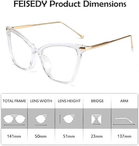 Miniatura 18 de FEISEDY Gafas de ojo de gato de gran tamaño Marco de bloqueo de luz azul gafas para mujeres B2589 005 Leopardo,001 negro,002 Rojo,003 rosa,004