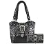 Justin West Rhinestone Buckle Concealed Carry Handbag | Laser Cut Western Shoulder Purse, 13x8.5x4 Inches