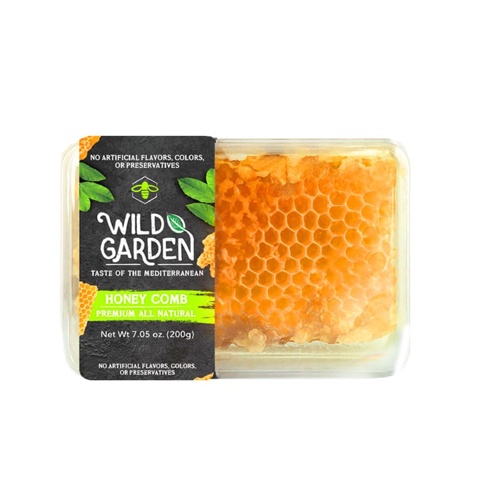 Wild Garden 100% Pure Bee Honeycomb 7.05 Oz - No Additives, No Preservatives, Fresh From The Farm! 7.05 oz Pack of 36 - Perfect for Toast & Tea - Health-Conscious Treat