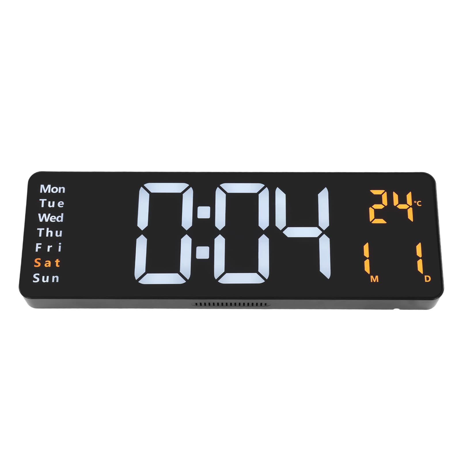Ejoyous Orologio Digitale da Parete ABS LED Ampio Display 39 X 13 X 3,2 Cm con Telecomando 10 Livelli di luminosità Data Temperatura Timer Allarme per Palestra Ufficio Negozio Garage