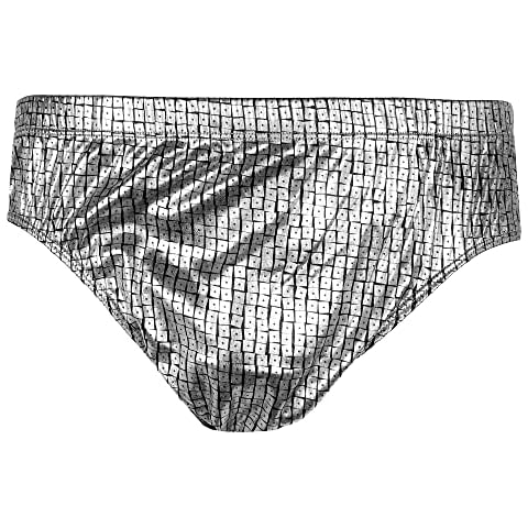 INTIMO Mens Silver Squares Geometric Print Bikini Brief Underwear (Large) Cover