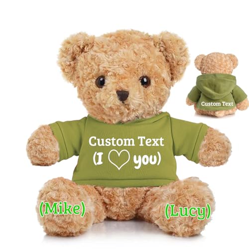 JABECODIFA Osito de Peluche Personalizado con Texto Foto Personalizado, Osito Peluche como Regalo Personalizado para Mujer Hombre en San Valentín Cumpleaños Aniversario (30 cm)