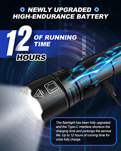 Image of Victoper Rechargeable Flashlight, High Lumens Super Bright Flashlights, 5 Modes XHP 70.2 Waterproof High Powered LED Tactical Flash Light, Handheld Flashlight for Emergency, Camping, Hiking