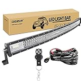 ◑ Materiales de calidad: voltaje amplio de 9-30 V, calidad de alta definición, buen precio. Fabricado en aluminio fundido a presión, equipado con lentes de alta calidad a prueba de golpes e irrompibles, fabricado en policarbonato, que puede enfocar bien la luz y garantizar una iluminación de muy alta luminosidad. Viene con kit de cables de arnés de cableado de 12v. Se adapta a la mayoría de vehículos 4x4.
