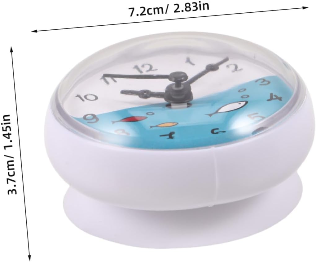 Waterproof Bathroom Clock with Suction Cup, Small Wall and Table Timer for Shower and Kitchen Use, White Dial, Water Resistant for Seniors and Home