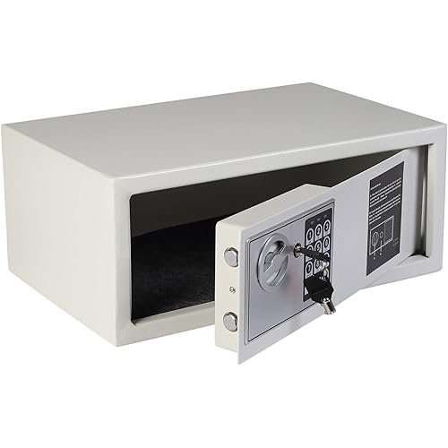 Yuanshikj 0.6 Cubic Feet Electronic Keypad Security Safe Lock Box Steel Digital Deposit for Home Office Hotel Business Cash Jewelry Storage (WHITE, 0.6 CF)