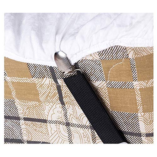 Netspower Verstellbare Bettlakenspanner, 4 Stück Elastische rutschfest Betttuchspanner Lakenspanner mit Metallclips für die Ecken von Bett, Bügelbrett Sofa Oder andere Zerknittertes Stoff, Schwarz - Image 7