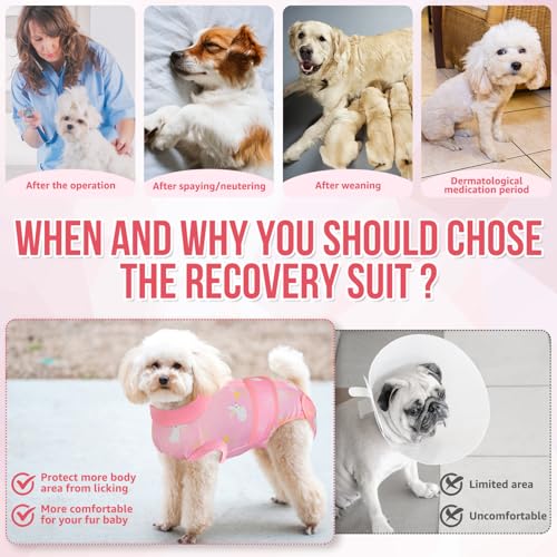 Image of Lukovee Recovery Suit for Dogs, Spay Neuter Surgery Suit Onesie Female Male | Zipper Easy On Off, Adjustable, Onesie Abdominal Wounds Prevent Licking, Cone E-Collar Alternative (2PI,XL)