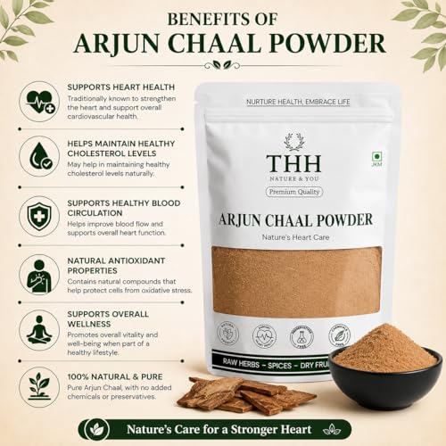Image of THH Organic Arjun ki Chaal Powder (1Kg) | Terminalia Arjuna - Double Filtered 100% Arjun Bark Fine Powder