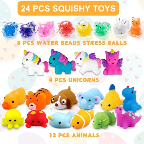 Edmirfun 24 Stück Vorgefüllte Ostereier Gefüllt Mit 24 Mochi Squishy Spielzeug, Kawaii Mini Stress Relief Spielzeug, Für Oster Party, Ostereier Zum Befüllen Ostereier Jagd, Ostergeschenke Für Kinder