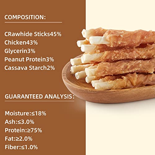Jungle Calling Dog Treats, Chicken Wrapped Rawhide Sticks For Dogs, Delicious And Nutritious Training Reward Treats And Dog Chews Snacks, 6 Oz #TOP2