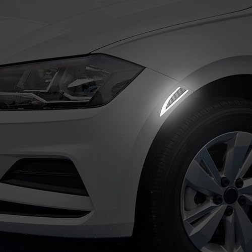 Miniatura 6 de 2 calcomanías universales de fibra de carbono para guardabarros de automóvil, protección lateral del automóvil, decoración de seguridad reflectante