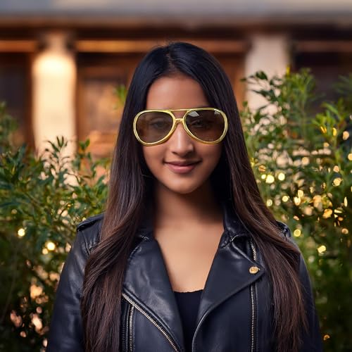 Vaulted Skulls & Co Rock Star Glasses | Aviator Sunglasses | Rockstar Shades | Disco Glasses | Celebrity Sunglasses | King Glasses | Rockstar Accessories | Gold2