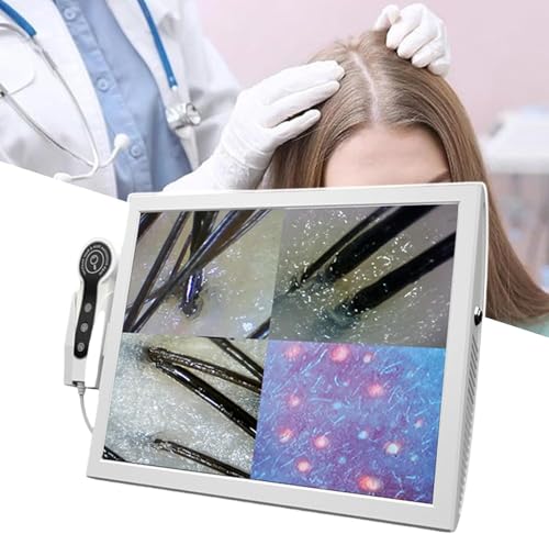 Lbxlhr Skin Diagnosis Hair Analyzer Skin Hair Scalp Detector, Skin Diagnosis Hair Analyzer, 15 Inch 50X 200X Len Scalp Hair Follicle Skin Hair Detector Analyser Machine