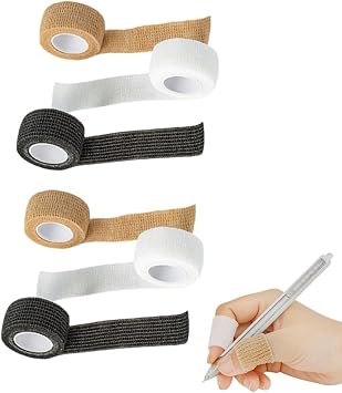 6 Pack Pencil Grips Gel Pens Cushion Sticker Anti-Slip Comfort Soft Fabric Pencil Gripper Finger Grip Ergonomic Writing Aid for Lefties and Righties Long Time Handwriting Drawing Coloring
