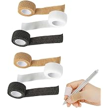 6 Pack Pencil Grips Gel Pens Cushion Sticker Anti-Slip Comfort Soft Fabric Pencil Gripper Finger Grip Ergonomic Writing Aid for Lefties and Righties Long Time Handwriting Drawing Coloring