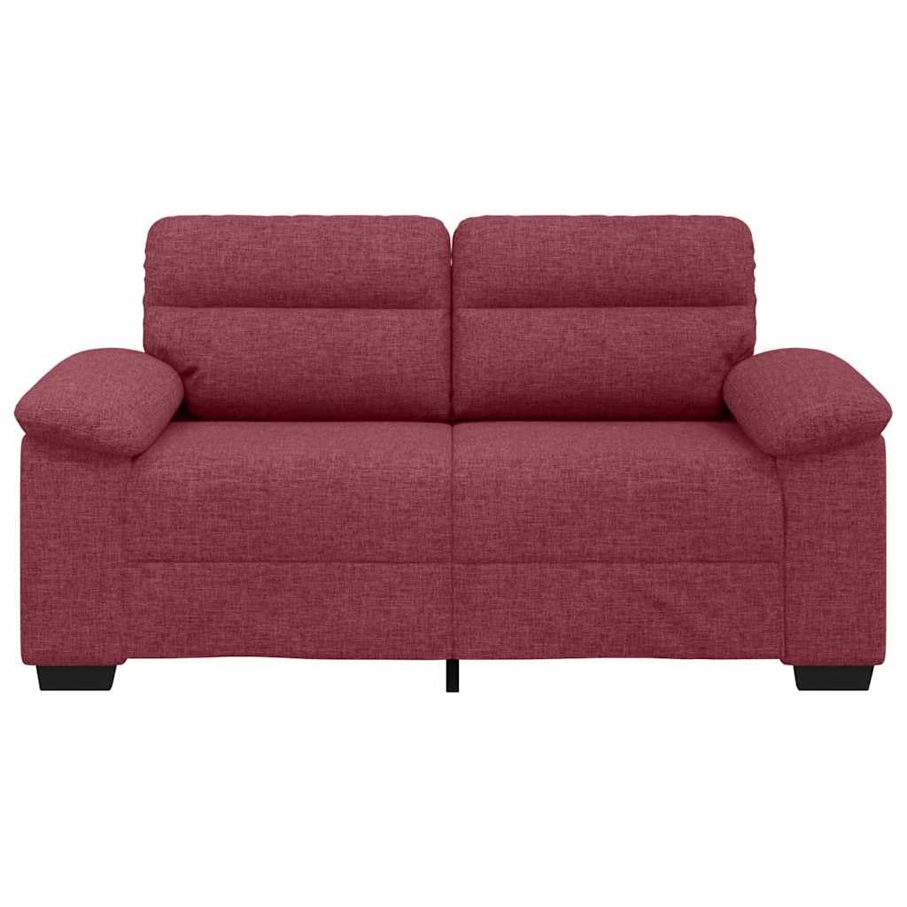 Sofá de 2 plazas tapizado de tela, color rojo vino, 160 x 81 x 84