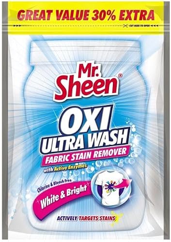 Mr Sheen Oxi Ultra White and Bright Wash Extra Value Fabric Stain Remover 520 g
