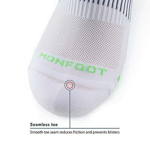 MONFOOT Men's/Women's 3-10 Pairs Silky Dry Athletic Cushion Ankle Socks, Multipack 6