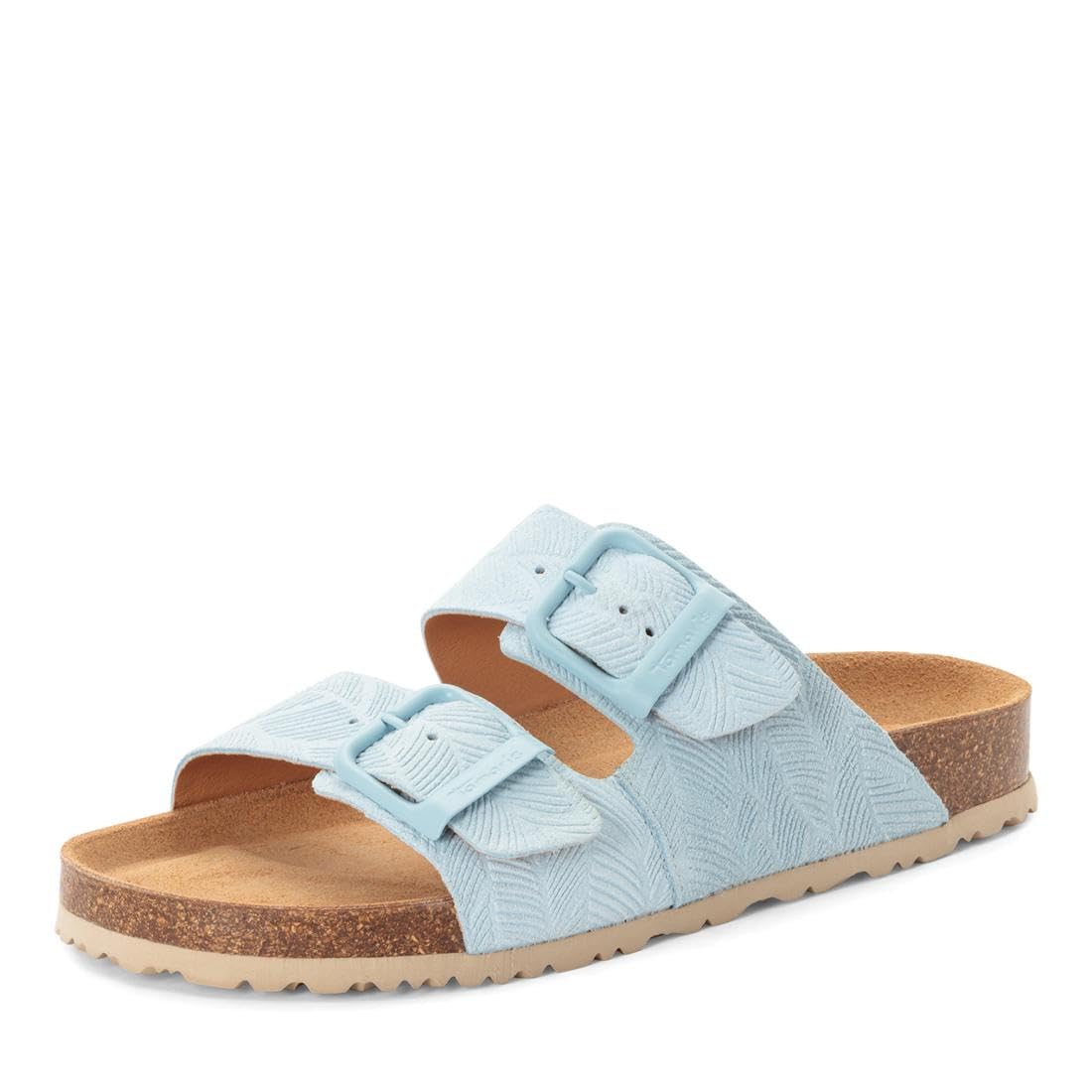 Tamaris Women's footbed mule leather flat blue 6.5 UK