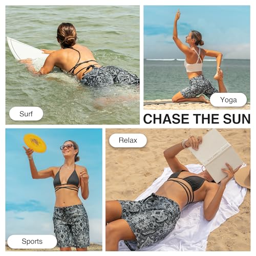Kanu Surf Women's Marina UPF 50+ Active Swim Board Shorts (Reg & Plus Sizes), Bisma Black, 10