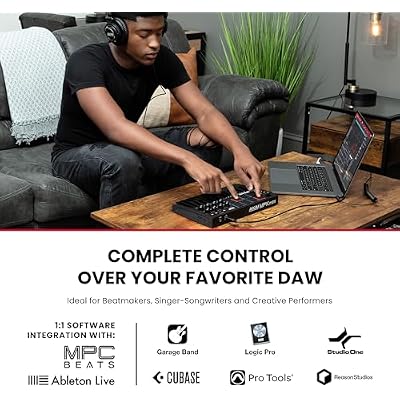 Akai Professional MPK Mini MK3 25 Key USB MIDI Keyboard Controller With 8 Backlit Drum Pads, 8 Knobs, Music Production Software and Native Instruments Sound Package (NKS Integration), Black