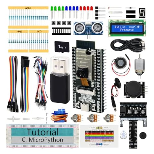 Freenove Super Starter Kit for ESP32 CAM (Included), Dual-core 32-bit 240 MHz Microcontroller, Onboard Camera Wireless, Python C Code, 522-Page Detailed Tutorial, 173 Items, 78 Projects