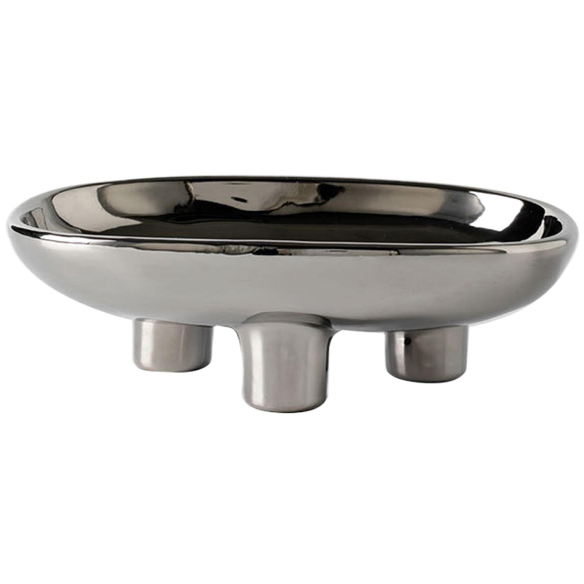 Hperu Fruit Bowl, 10inch Oval Ceramic Pedestal Serving Tray for Breads Snacks Salad Style 2 - Snack Bowls