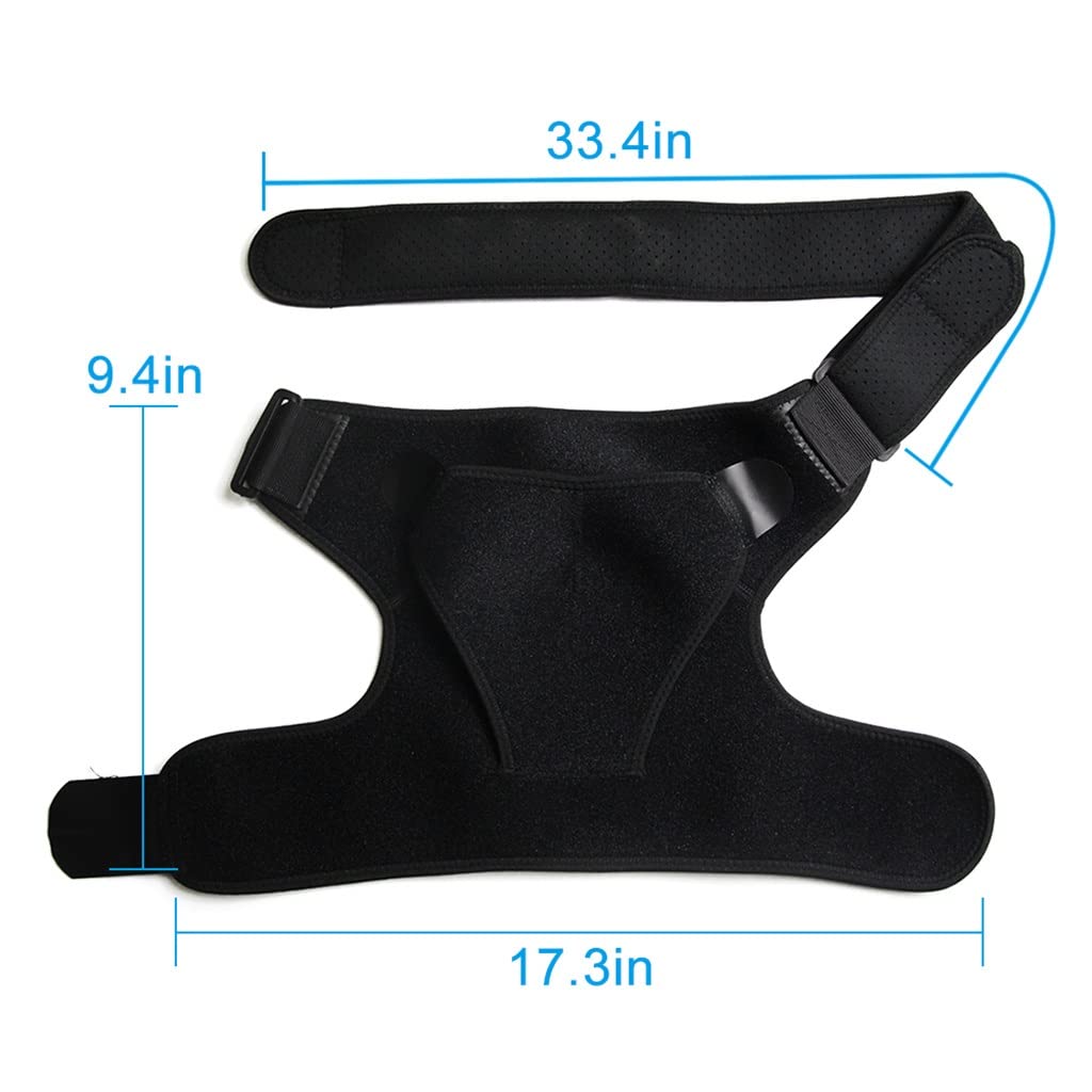 Adjustable Shoulder Support Bandage Protector Brace Joint Injury Strap Guard Wrap Belt (Color : As shown Size : One size)