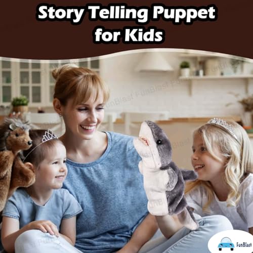 Image of FunBlast Plush Hand Puppets for Kids - Animals Hand Puppet Toys, Soft Hand Puppets for Kids, Story Telling Puppet for Kids, Hand Puppet Toy, Fun Play Learning Toys (Shark)