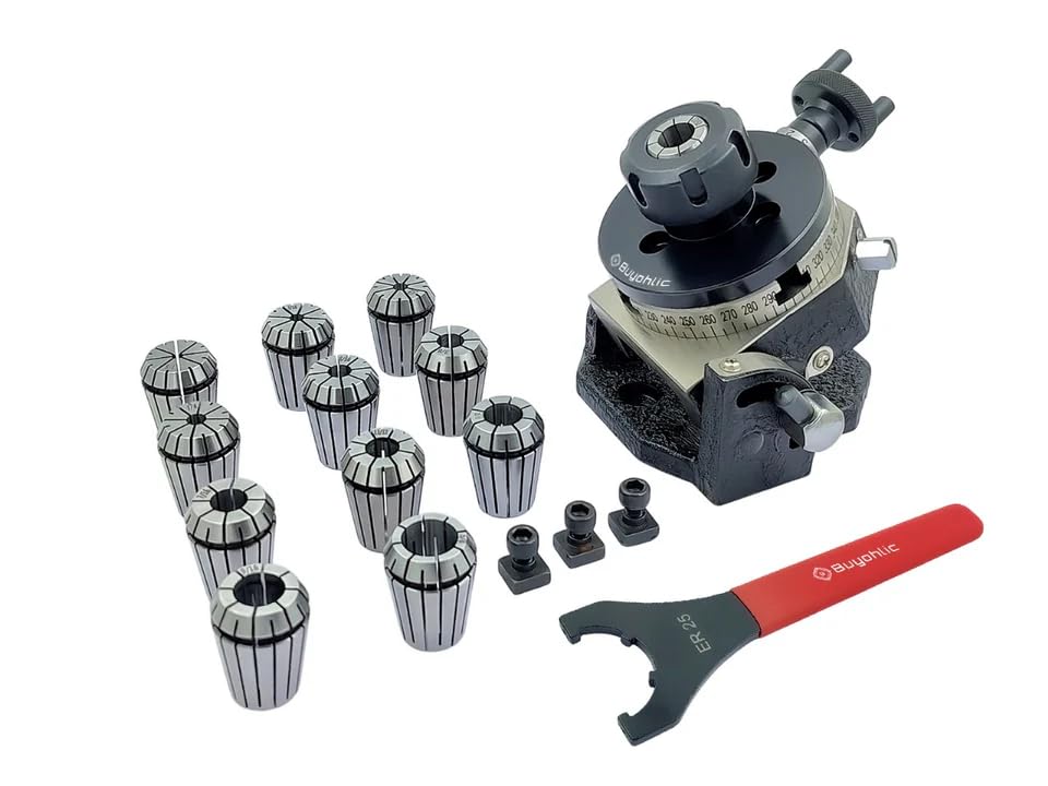 Table d'indexation rotative inclinable de 80 mm pour division et fraisage avec pinces ER