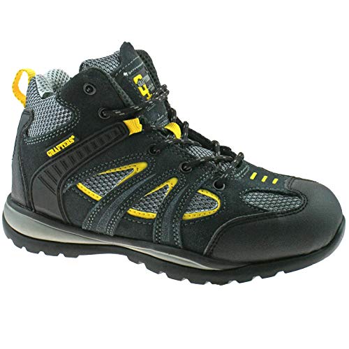 Grafters – Zapatos de ante Zapatillas de seguridad botas gris/amarillo Tamaño 3 – 12 m474fz KD, Negro - negro/amarillo, 36 EU Señoras Grafters – Zapatos de ante Zapatillas de seguridad botas gris/amarillo Tamaño 3 – 12 m474fz KD, Negro - negro/amarillo, 36 EU Señoras
