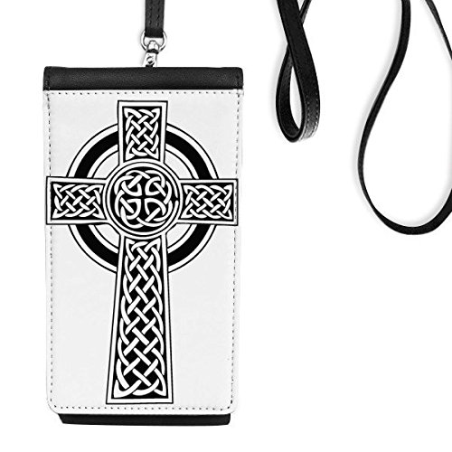 Sainte-croix religion chretienne sac a main suspendu telephone noir faux cuir porte-monnaie design