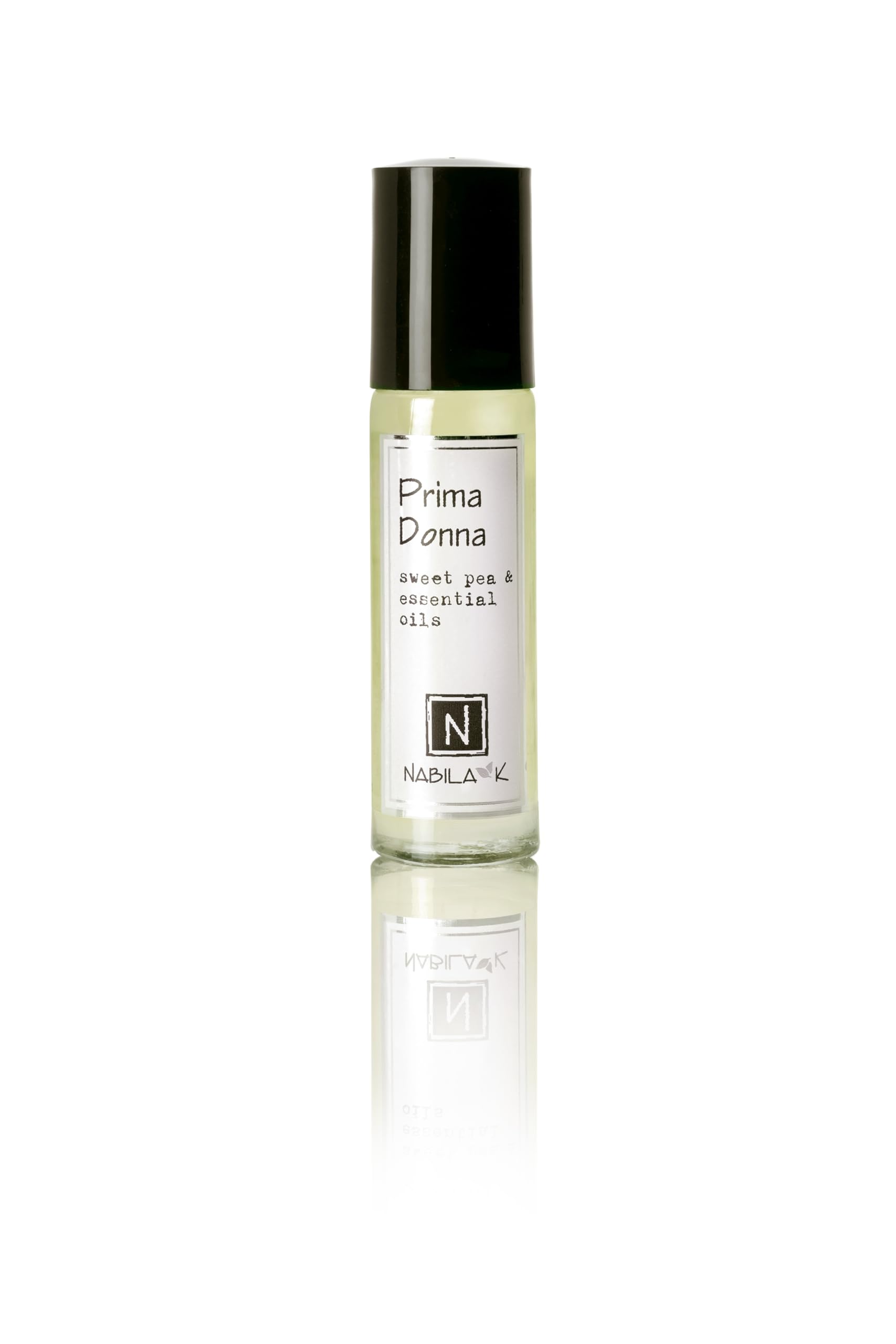 Nabila K Prima Donna Roll-On Perfume with Sweet Pea Oil Alcohol-Free, All-Natural, Organic, Long-Lasting Fragrance - Travel-Size Perfume for Women - TSA Approved, 0.33 oz / 10 ml
