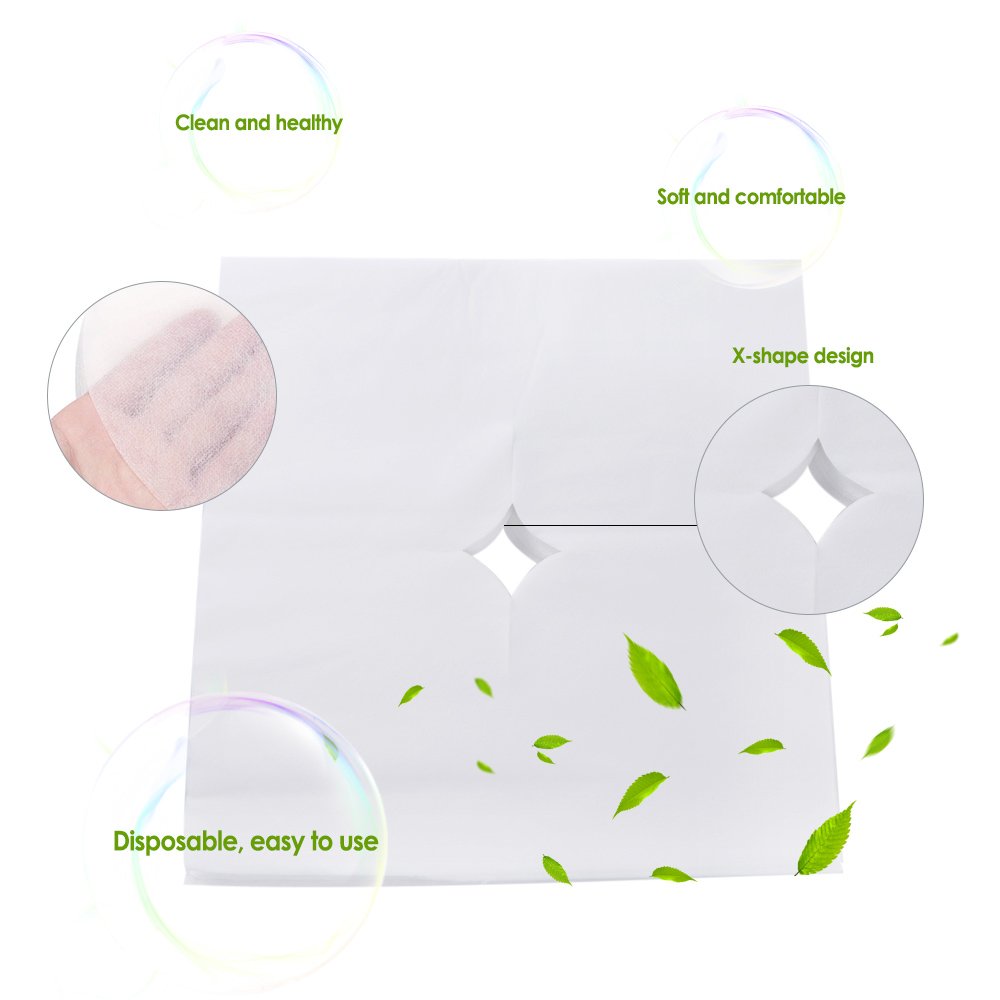 Anself Cubierta para reposacabezas sábana de masaje desechable con orificio de respiración para spa y mesa de cama de almohada 100 piezas 200ST