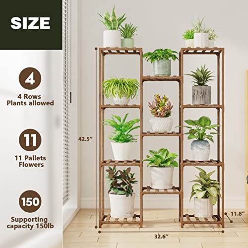 Bamworld Plant Stand Tall Large Plant Shelves Holder Wood For Living Room Outdoor Plant Rack Indoor Multiple Plants Patio Balcony Garden #TOP3
