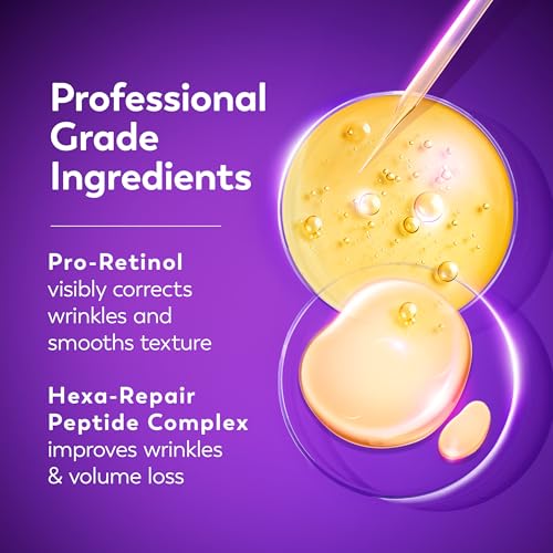 Image of Olay Regenerist Resurfacing Retinol Serum, Renew, Anti-Wrinkle Serum for Women, Anti-Aging Skin Care, Advanced Night Repair, Fragrance-Free, Hexa-Repair Peptide & Pro-Retinol, 1 Fl Oz (Pack of 6)