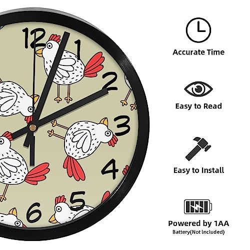 Horloge murale silencieuse à quartz avec grand cadran rond illustré - 3