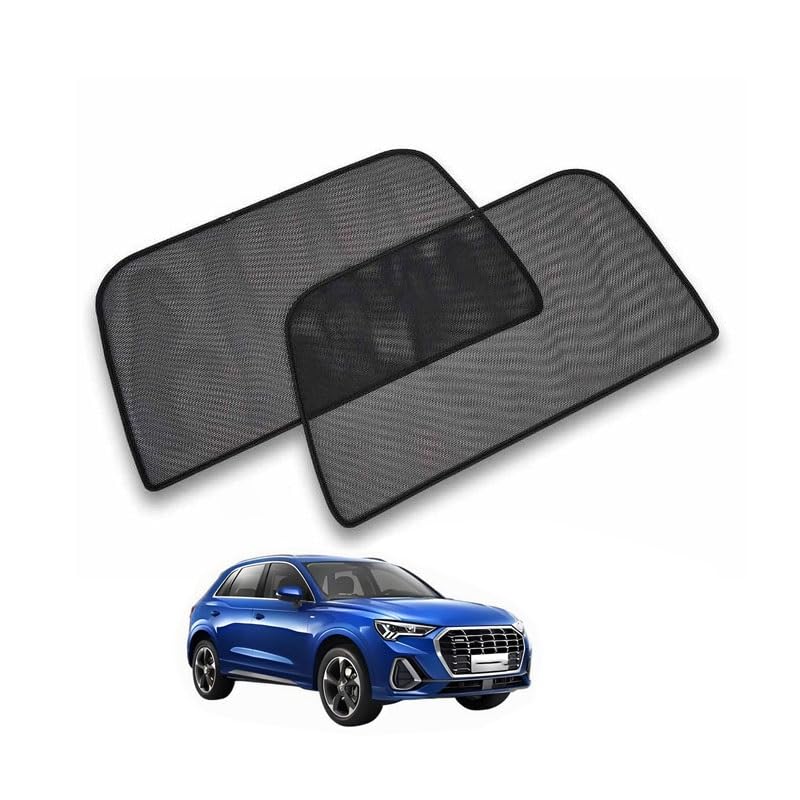 Parasol Coche Infantil Lateral para Audi Q3 F3 2019-2024 Parasol Cortina Magnética Protección UV para Bebé y Mascotas,Plegable(Rear 2pcs)
