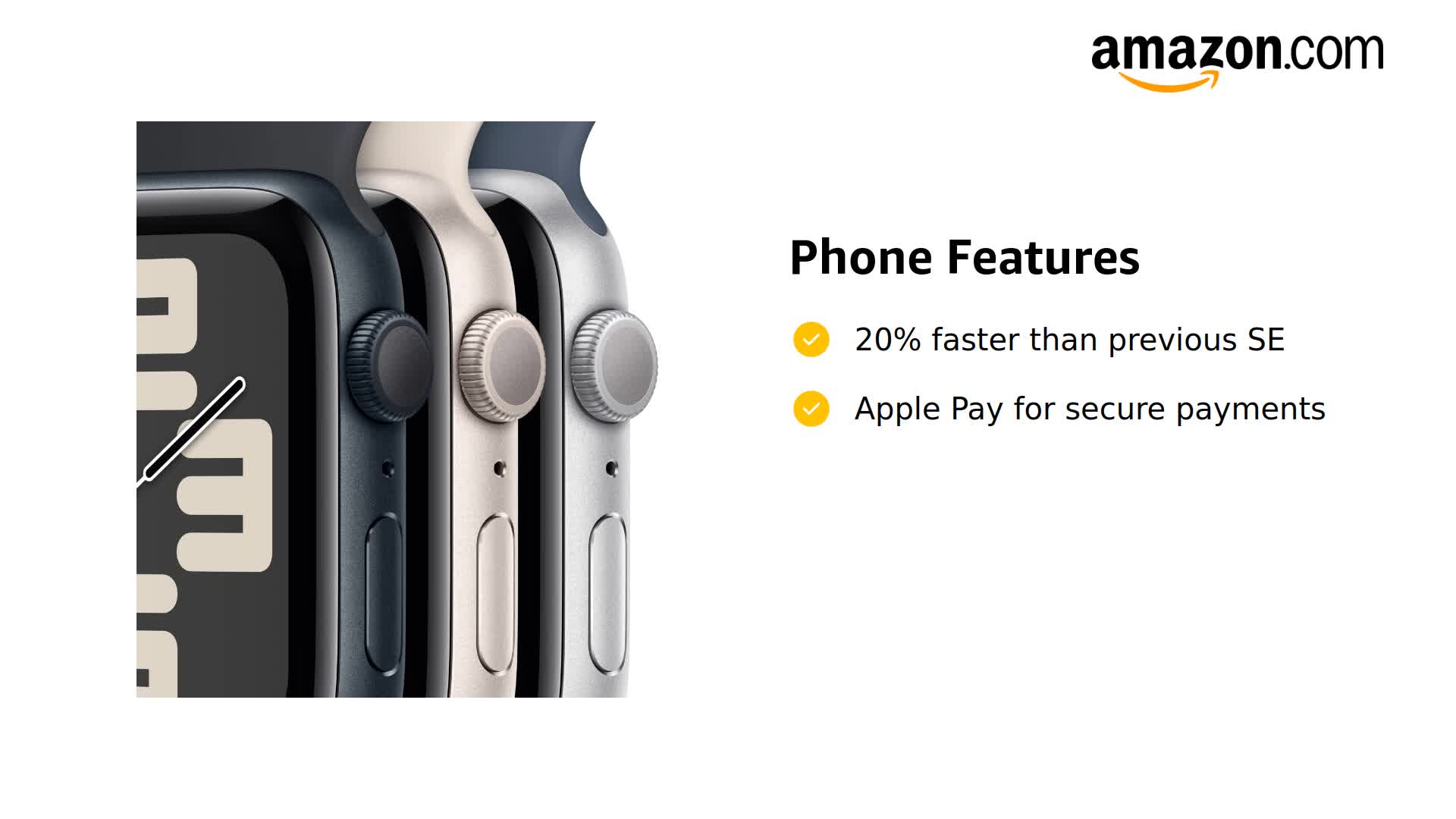 Amazon.com: Apple Watch SE (2nd Gen) [GPS, 44mm] - Midnight