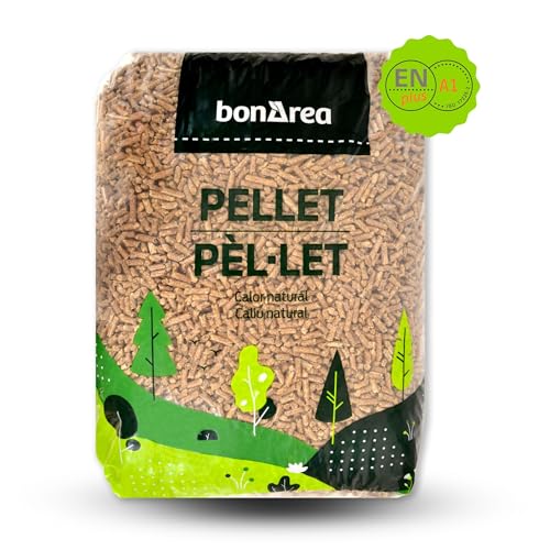 BonÀrea - Pellets de Madera Natural 100% - Saco de 15 kg - Alta Eficiencia Energética - Bajo Residuo de Cenizas - Diámetro 6 mm - Combustión Limpia y Duradera - Ideal para Estufas y Calderas - imagen 2
