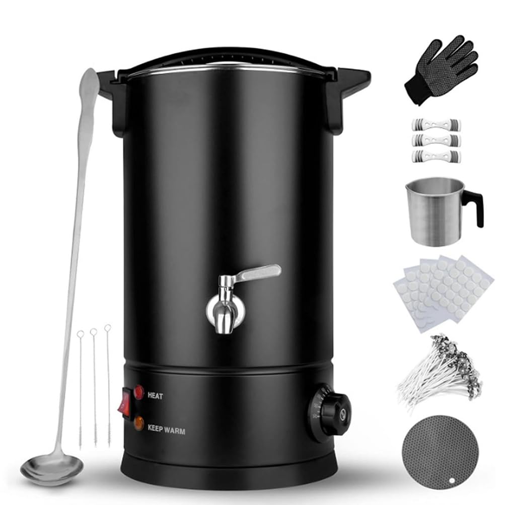 DIY Home Business Świecznik, topielnik do wosku do wyrobu świec, elektryczny tygiel do wosku o pojemności 10 litrów z wylewką do szybkiego nalewania